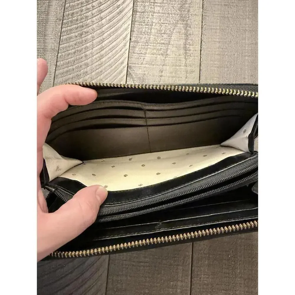 Kate Spade bow wallet 100% cow leather